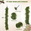 6FT Artificial Christmas Garland, Real Touch Artificial Pine Garland for Indoor Outdoor Christmas Decoration