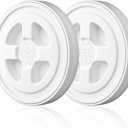 2 Pcs 5 Gallon Bucket Lids, Plastic Screw Seal Cap, Reusable 5 Gal Food Grade Storage Bucket Lid for Chicken Feeders, Paint Coatings, Food Storage Buckets (White)