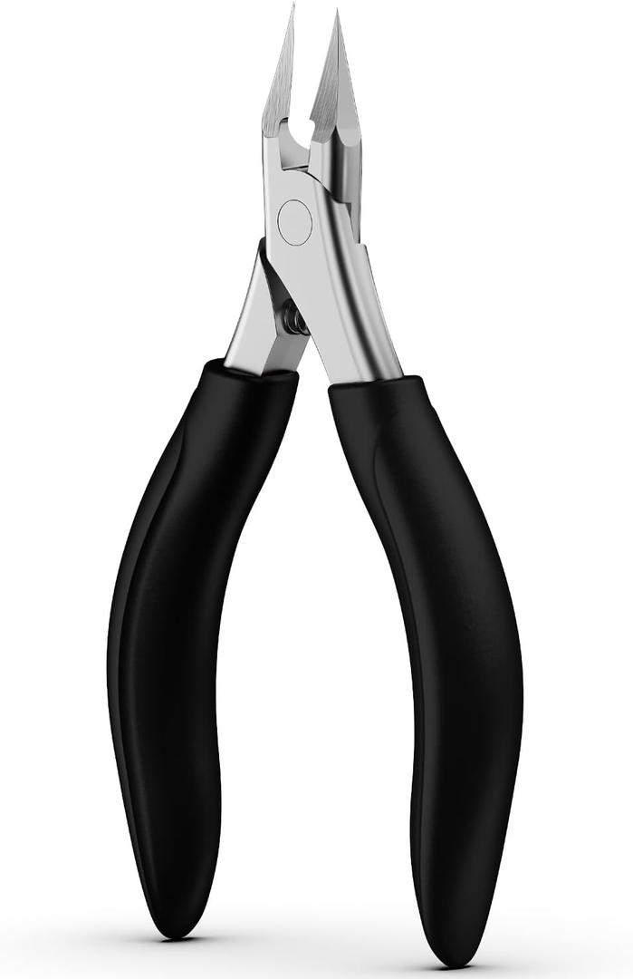 BEZOX Professional Toenail Clippers - Heavy Duty Toe Nail Clippers for Thick Toenails & Ingrown Nails | Long Handle Nails Clipper for Seniors with Comfort Grip & Ultra Sharp Blade - Black
