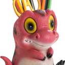 Dinosaur Pen Holder & Pencil Holder for Desk - Cute Cartoon Desk Accessories, Red Dino Toothbrush Holder, Office & School Supplies, Ideal Gifts for Adults, Kids, Women, Men