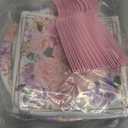 Grencian 96Pcs Spring Floral Party Supplies Pink Purple Flowers Paper Plates and Napkins Disposable Spring Floral Tableware Set for Tea Party Wedding Bridal Shower Baby Shower, Serves 24