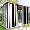 Striped Outdoor Curtains for Patio Waterproof Weatherproof,Black and White Outdoor Curtains,Sun Blocking Privacy Grommet Outside Curtains Weighted Drapes for Gazebo Porch Pergola,2 Panels,54W x 108L