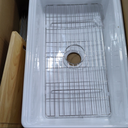 White Farmhouse Sink Workstation 33 Inch, Farm Sink Fireclay Apron Front Single Bowl Basin, Farmers Sink for Kitchen, Drop-in Undermount Kitchen Sink