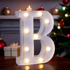 LED Light Up Marquee Letters, Battery Powered Decorative LED Letter Lights, Alphabet Light Up Letters for Wedding Birthday Party,Holiday Lamp or Home Bar Decoration (Letter B)