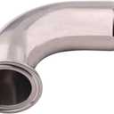 DERNORD Sanitary Hose Barb Pipe Fitting 1.5" Tri Clamp (50.5MM Ferrule) 90 Degree Elbow (Tube OD: 1.5"/38MM (1.5 Tri-clamp))