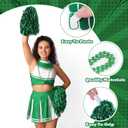 Realspring 124 Pcs Team Spirit Week Accessories School Spirit Items Bulk Including Cheerleading Pom Poms Eye Stickers Beaded Necklace for Sporting Events Football Cheering Essentials