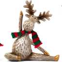 Moose Statue Home Decor.Yoga Decor Set Of 3.Collectable meditation table home decoration Figurines.Moose Figurines For Christmas Gift.Handmade Home Decoration For Living Room. Bring dignity to family.