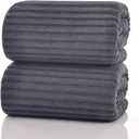 ZVH Extra Large Bath Towels 2 Pack, 35X70 Inch, Super Soft and Absorbent, Quick Dry Bath Sheets for Bathroom, Hotel, Spa, Beach, Gym, Pool (Dark Grey)