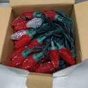 Minetom C9 Christmas Lights Outdoor, 88FT 110LED String Lights with 8 Mode, Waterproof Connectable UL Certified C9 Christmas Decorations for Indoor Outdoor Patio Roofline Decor RedWarm White