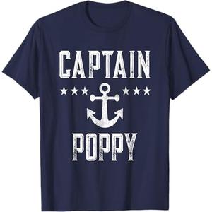 Vintage Captain Poppy - Personalized Family Cruise Boating T-Shirt