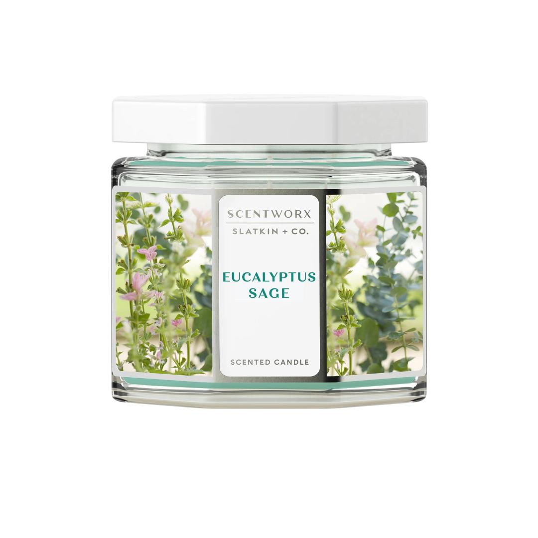 YR Scentworx Eucalyptus Sagec Home Fragrance Candle – 14.5 oz 3-Wick Glass Jar