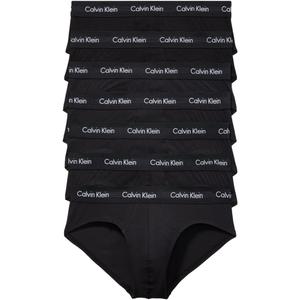 Calvin Klein Men's Underwear Cotton Stretch 7-Pack Hip Brief (Medium, Black)