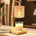 Candle Warmer Lamp with Timer Dimmer Adjustable Height, Candle Warmer with 2 Bulbs for Jar Candles, Home Decor, for Women Birthday (Amber)