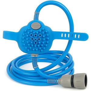 Dog Shower & Grooming Glove  2-in-1 Pet Bathing Tool with Hose & Faucet Adapters  Indoor/Outdoor Sprayer for Dogs & Cats