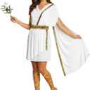 Morph Greek Goddess Costume Women - Womens Toga Costume, Greek Toga Costumes Womens, Goddess Halloween Costumes for Women (Large)
