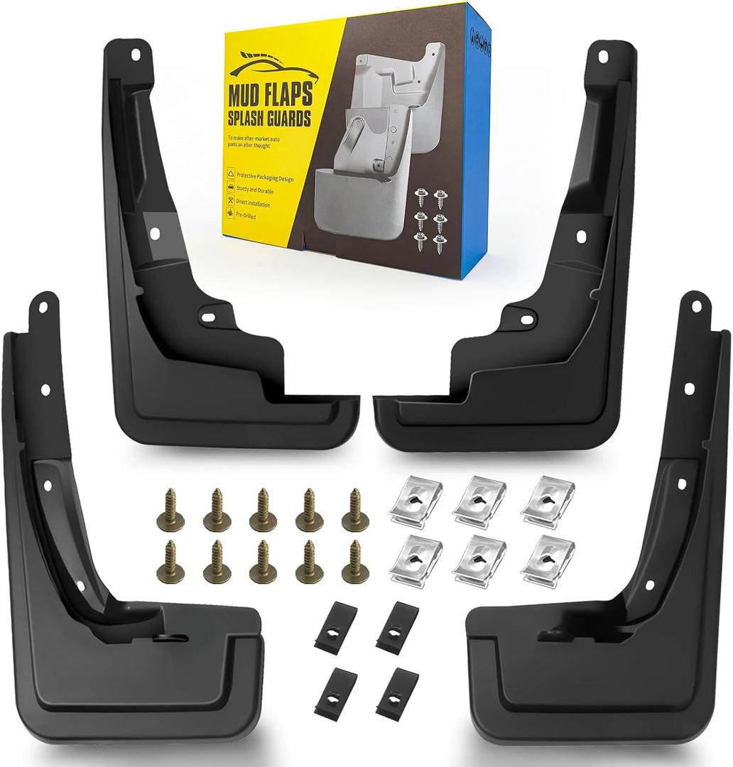 Mud Flaps Compatible with Ford Maverick 2022-2025 Crew Cab Pickup Mudflap, Scratch-Resistant Wear Resistant Four Seasons Protection Dedicated Mudguard, 4pc Front and Rear Heavy-Duty Splash Guards