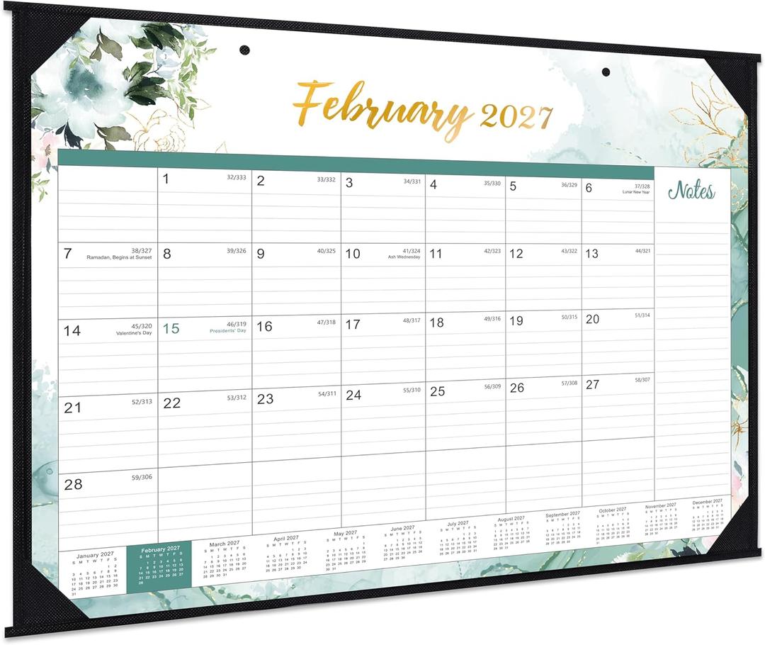 Large Desk Calendar 2026-2027, July 2026 - December 2027, 18 Month Desk Calendar, 22" x 17", Corner Protectors, Schedule Planner for Home, Office