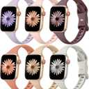 Lerobo 6 Pack Thin Slim Bands Compatible with Apple Watch 38mm 40mm 41mm 42mm 44mm 45mm 46mm 49mm for Women Men, Soft Silicone Sport Strap Wristband for iWatch Series 11 10 9 8 7 6 5 4 3 Ultra SE (Smoke Violet/Pink/Brown/Milk Tea/Beige/Light Purple)
