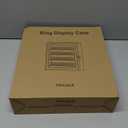 Championship Ring Display Case, Lockable Baseball Ring Holder with 20 Posts, Wooden Shadow Box Wall Mount for Multiple Rings
