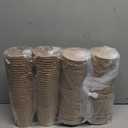 JOLLY PARTY 50pack 16oz Paper Soup Containers with Lids, Disposable Paper Food Cups, Ice Cream Cups, Food Storage with Lids, Microwavable and freezer safe, Suitable for Christmas Thanksgiving (Brown)