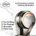 4 Dual Suction Cup Hooks Bar, Bathroom, Kitchen, Home, Glass, Mirror, Tile. Reusable, ABS+Aluminium, Waterproof, Rustproof, No Drill. Hang Towel, Robe, Loofah, Sponge, Coat (Gray, 4 Hooks)