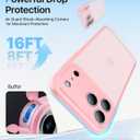 for iPhone 17 Pro Case, [Ribbed Non-Slip Sides] [Military-Grade Drop Protection] [Full Camera Protection] Anti-Yellow Soft-Touch Shockproof Slim Phone Case for iPhone 17 Pro, Pink
