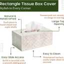 CHI AN HOME Rectangular Capiz Tissue Box Cover, Decorative Mother of Pearl Inlay Tissue Box Holder for Bedroom, Bathroom, Kitchen, and Office, Rectangle Tissue Box Cover White (10.25 x 5.9 x 4.33)