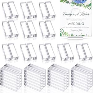 Roowest 100 Pcs Wedding Acrylic Place Card Holders Gifts Clear Table Number Holders 2 Inch Place Stands Acrylic Display Stand for Banquet Menu Dinner Home Party Events Decoration