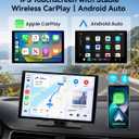 11'' Wireless CarPlay & Android Auto Screen for Car, Full Laminated HD Touchscreen, 4K Dash Cam, 1080P Rear Camera, 5GHz WiFi, Bluetooth 5.0, FM/AUX, Phone Mirroring, Voice Control, 64GB Card Included