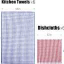 Kitchen Towels and Dishcloths Set, 16 x 25 12 12, Set of Bulk Cotton Dish for Washing Dishes Rags Everyday Cooking Baking
