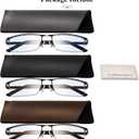 Lcbestbro Reading Glasses for Men, 3.5 Blue Light Blocking Reading Glasses Metal Readers