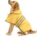 Reflective Dog Raincoat - Adjustable Raincoat for Dogs, Lightweight Hooded Dog Raincoats Poncho Slicker, Waterproof Rain Jacket Coat for Small, Medium, Large Dogs Walking (Yellow, XX-Large)