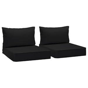 AAAAAcessories Outdoor Deep Seat Cushions, Waterproof, Fade-Resistant Patio Furniture Replacement Cushions, 23.5" x 25.5" x 5" + 23.5" x 19", Set of 2, Charcoal Black