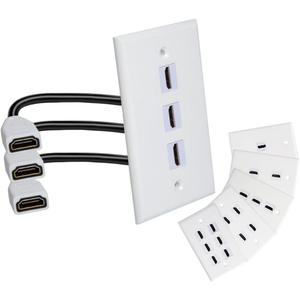 Single Port 4K HDMI Wall Plate Outlet Cover with 6 Inch Female to Female High Speed HDMI Pigtail Cable for Video Game Systems,TV Boxes(3-Port)