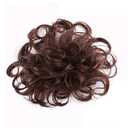 RemeeHi Short Curly Wavy Human Hair Toppers 4.7" x 4.7" Seamless Fluffy Replacement Clip in Hairpiece for Covering White Hair Toupee Wiglet Light Brown