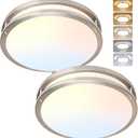 AKAARI Flush Mount Ceiling Light - 2 Pack 14″‌ 36W 3000K/3500K/4000K/5000K/6000K Dimmable Led Ceiling Light Fixture for Kitchen Hallway Bedroom Bathroom (2, Brushed Nickel, 14 Inch)