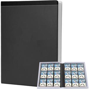9 Pocket Trading Card Binder - 360 Cards Capacity, 20 Side-Loading Pages, Book-Style Closure with Clear Artwork Pockets, Black Binder for Baseball/Trading/TCG Cards, Sports Memorabilia