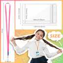 96 Pcs Lanyards with ID Badge Holders Bulk Waterproof Vertical Plastic Clear ID Card Holders Name Tags with Colorful Lanyards for Kids Adults Cruise Ship Office School Staff Student(Assorted Color)
