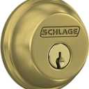 SCHLAGE Lock Company Single Cylinder Deadbolt, Satin Brass (B60 N 608)