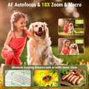 Digital Camera, 4K 64MP Cameras for Photography, 270Flip Screen Vlogging Camera, Autofocus, Flash, 18X Zoom, 2 Batteries, 64GB Card, Point and Shoot Digital Cameras for Kids Teens, Black