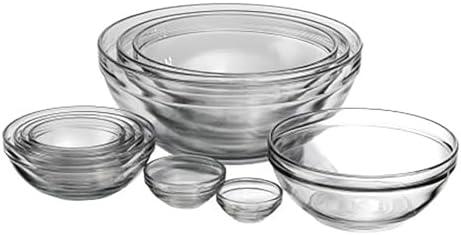 Anchor Hocking 10 Piece Mixing Bowl Set, Nesting Serving Bowls & Mixing Bowls (1 oz, 2 oz, 4 oz, 6 oz, 10 oz, 16 oz, 1 Qt, 1.5 Qt, 2.5 Qt, 3.5 Qt)