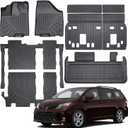 Floor Mats Compatible with Toyota Sienna 2013-2020(Only 8 Seats),All Weather Protection Duarble TPE Cargo Liner with Backrest Mats Accessories for Sienna 2013 2014 2015 2016 2017 2018 2019 2020