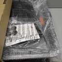 Extra Large Stainless Steel Litter Box with Lid, High Sided Enclosed Metal Cat Litter Pan, Dog Proof Front Entry Top Exit, Odor Control Easy Clean Leak Proof, Includes Mat, Scoop & Step, Black