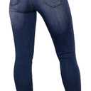 KUNMI Women's Skinny Ripped Trendy Jeans Distressed Stretchy Denim Pants (Size 12, Blue)