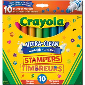Crayola Ultra- Clean Washable Stampers Markers, Count of 10/Package
