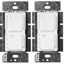 Lutron Maestro Fan Control and Light Dimmer for Dimmable LEDs, Incandescent, and Halogen Bulbs, Single-Pole, MACL-LFQ-WH, White (2-Pack)
