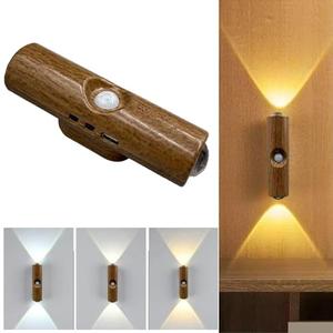 Yckeogln Motion Sensor Wall Lamp - Smart Indoor Night Light Wall Light, Stair Light Rechargeable Sensor Bathroom Light for Bathroom, Bedroom, Living Room, and Courtyard (Grain, 3 Colors)