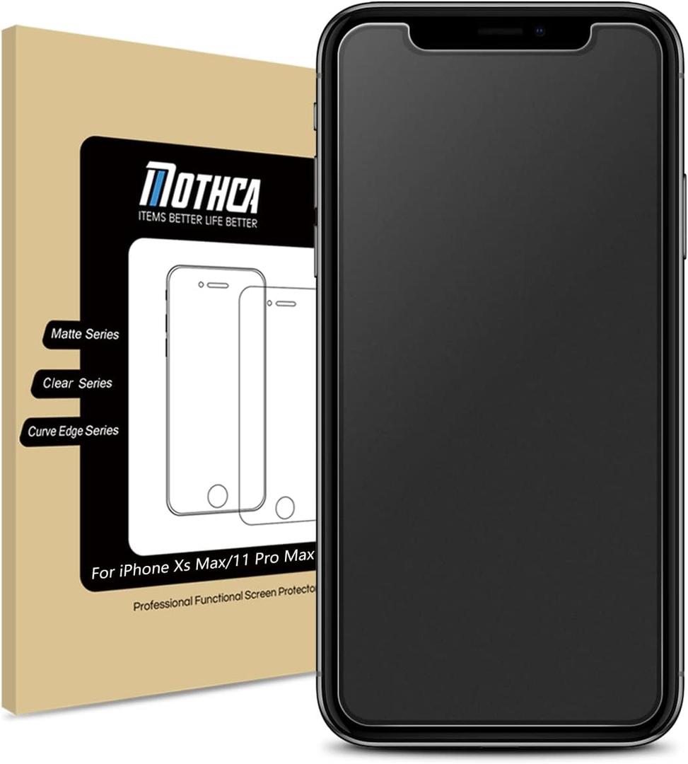 Mothca Matte Glass Screen Protector for iPhone 11 Pro Max/iPhone XS Max 6.5-inch, Anti-Glare & Anti-Fingerprint Tempered Glass Film, Case Friendly, Easy to Install, Bubble Free - Smooth as Silk