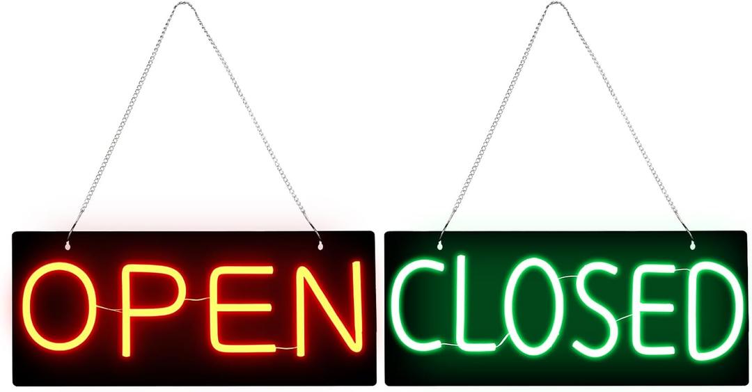 Led Open Signs for Business,Open and Close Double sided Witching,Powered by 5V USB, And Adjustable Bright,Neon Sign for Storefront Window Glass Door Shop Store Florists Bar 15.7'' X 7''
