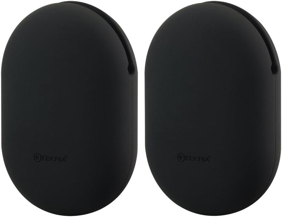 Geekria Silicone Earbuds Case Compatible with Beats PowerBeats, Jabra Sport Pace, Bose SoundSport, Protective Soft Squeeze Pouch Travel Storage Bag (Black, Size M, 2 Pack)
